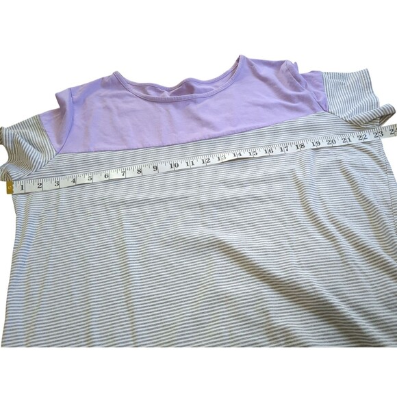 Unbranded Women Short Sleeve Tunic 2 XL Purple ,Grey & White - Picture 3 of 7